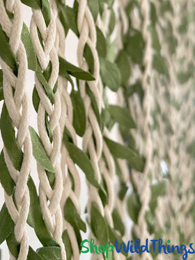 Tiny Leaves handmade silk strands on a string curtain ShopWildThings doorway curtain