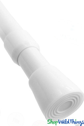 Spring Tension Rod for Fabric Top Curtains - 23.5" to 44" - White