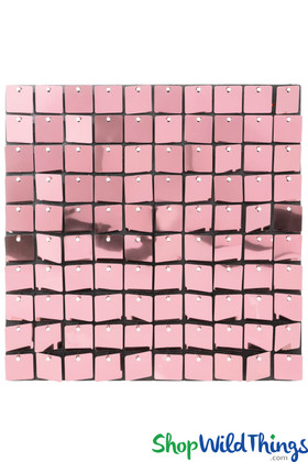 Pink Shimmer Sequin Panel Backdrop Metallic Square Shape ShopWildThings.com
