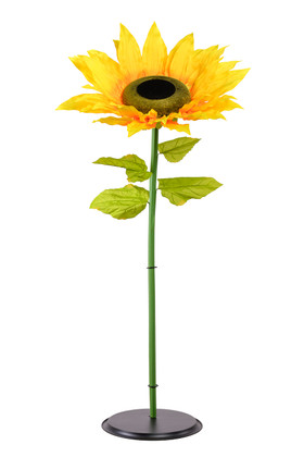 Extra-Large 44" Tall Silk Sunflower with removable green stem and wide yellow petals, oversized artificial flower for wedding, garden party, and event decorations – ShopWildThings.