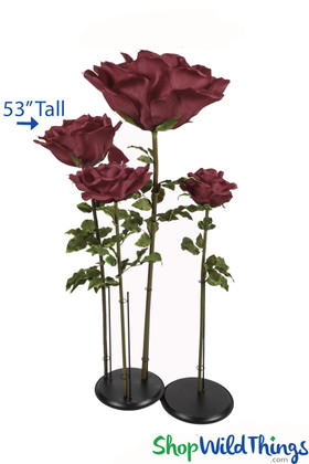 ShopWildThings Lifesize Burgundy  Red Wine Roses Come in Several Sizes and Colors