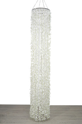 Artificial White Garland Silk Flower Column 8.9' Long by 18" Diameter