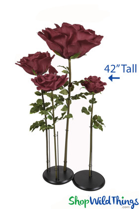 ShopWildThings Lifesize Burgindy Red Wine Color Flowers Come in Several Sizes and Colors