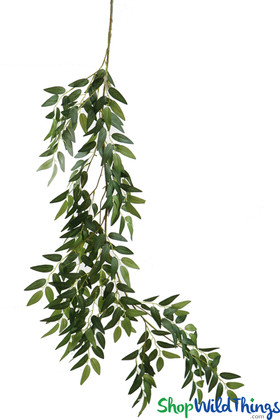 Dark Green Ficus Smilax Leave Spray Branch 64" - ShopWildThings.com