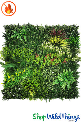 Fire Rated "FR-B" Fantasy Greenery Wall Colorful Mix Plants and Flowers ShopWildThings 40" x 40"