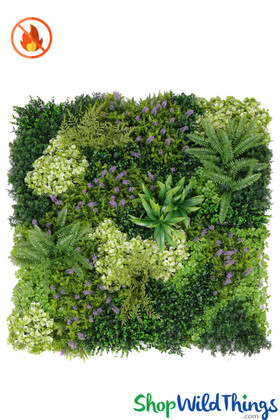 Vibrant Mixed Plants Fire Treated FR Greenery Wall Panel 40" x 40"  ShopWildThings.com