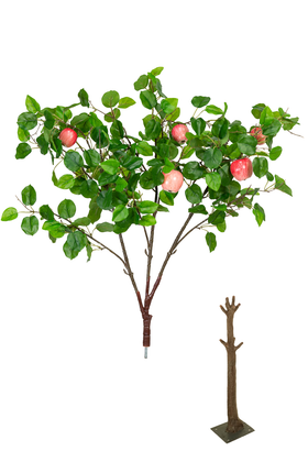 Full view of 32 inch artificial apple interchangeable branch with realistic apples and green leaves for interchangeable event trees – ShopWildThings