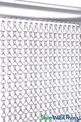 Shiny Silver Metal Chain Curtains Links Lynx ShopWildThings.com