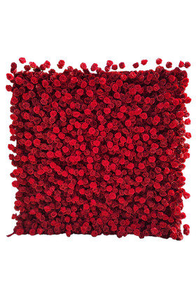 Artificial Red Rose Flower Wall 8x8 Isolated Product Shot Dense Floral Backdrop Panel ShopWildThings.com