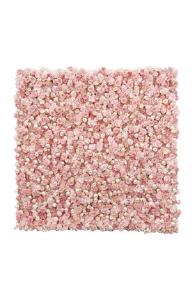 8x8 ivory and pink rose flower wall panel isolated white background fabric backed roll up floral wall ShopWildThings.com