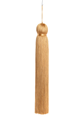 Honey Gold Fringe Tassel 24" Long x 4" Diameter  with dense strands and sleek finish, ideal for event backdrops, stages | ShopWildThings.com