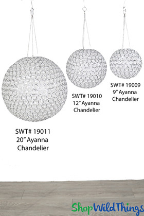 Beaded Round Sphere Chandeliers with Crystals for Event Decorations and Weddings
