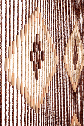 Wooden Bead Curtain Beijing Made from Bamboo With an Attractive, Decorative Pattern from ShopWildThings.com