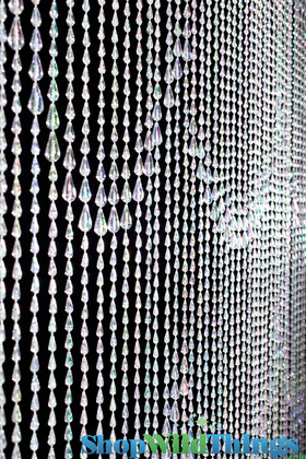 Clear Iridescent Raindrops Beaded Curtain Door Beads ShopWildthings.com
