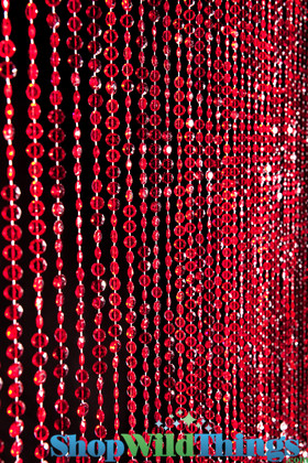 Red Diamonds Beaded Curtain Door Beads Sparkly Red ShopWildThings.com