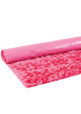 Pink Mylar Floral Fabric Sheeting, 3-D Fire Resistant Decoration for Tables, Walls, Ceilings, Parade Floats, ShopWildThings.com