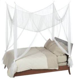 Four Point Bed Canopy, Luxury Quality White Mosquito Net, ShopWildThings.com