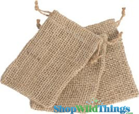 Soft Jute Pouches, 3" x 4" with Drawstring Closure, Goodie Bags or Gift Token, ShopWildThings.com