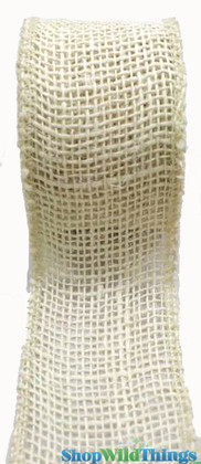 Ivory Jute Fabric Roll, 1.5" Wide by 10 Yards with High Quality Open Weave, ShopWildThings.com