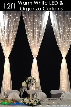 LED Organza Curtain, 12Ft Long Lighted Backdrop Curtain | ShopWildThings.com