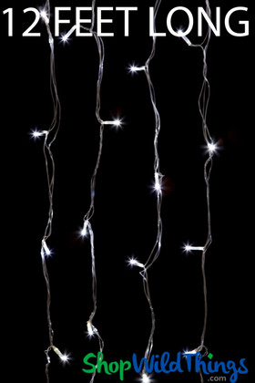 LED Light Curtain, 12Ft Long Cool White Lights | ShopWildThings.com
