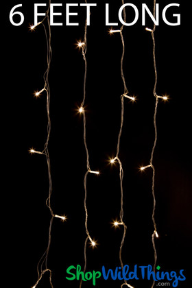 LED Light Curtain, 6Ft Long Warm White Lights | ShopWildThings.com
