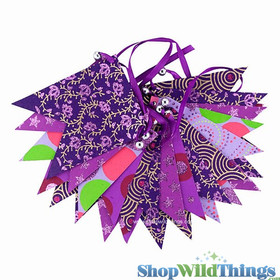 Add color, pop and dimension with this ornate purple glitter hanging banner, ShopWildThings.com