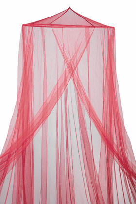 Sleeping Beauty Red Net Bed Canopy & Drape, Soft and Sheer Fabric, ShopWildThings.com