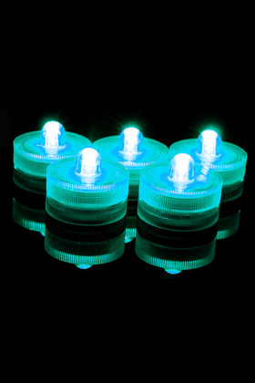 Set of 10 Submersible LED Lights, Teal Blue Light Discs for Centerpieces and Floral Decor | ShopWildThings.com