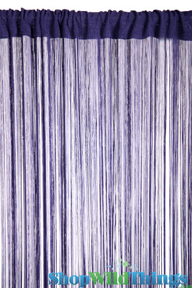 Dark Indigo Blue Purple String Curtain Fringe Panel for Doors and Windows, 7' Long Rod Pocket Curtain Backdrop by ShopWildThings.com