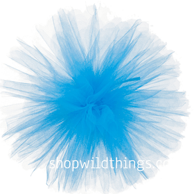 Aqua Blue Tulle Pom Poms Set of 4, 12" Net Balls, ShopWildThings.com