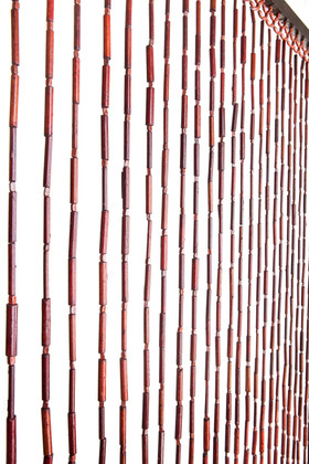Natural Bamboo Beaded Curtain - Browns & Red - ShopWildthings.com