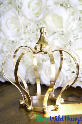 Crown Centerpiece, Candle Holder, Cake Topper - Gold 8"