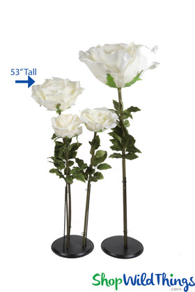 Giant Artificial Roses for Props White Flowers