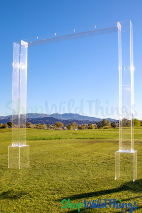 ShopWildThings Modern Wedding Arch, Clear Transparent Acrylic 9.5' Tall x 9.25' Wide