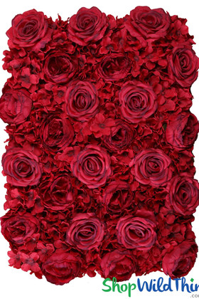 Premium Red Roses Flower Wall Backdrop Panels and Hydrangeas ShopWildThings.com