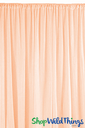 Sheer Draping Panel Blush 10' Tall x 10' Wide w/ Top & Bottom Rod Pockets Flame Resistant - Ceilings or Backdrops