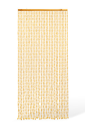 Sunnyvale Natural wood beaded curtain 35 inch wide by 6.5 feet long with 31 strands on white background from ShopWildThings.com