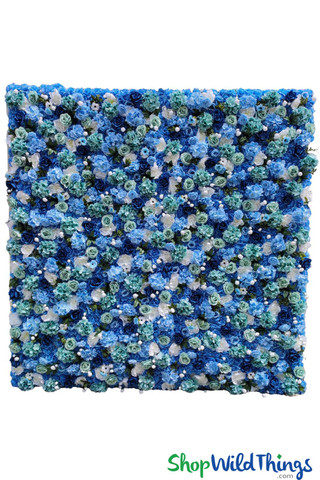 Blissful Blue/White Premium Floral Backdrop Wall | ShopWildThings.com