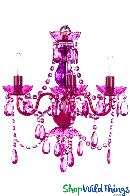 Chandelier Bohemian Magenta - 12.5" x 15" - 4 Lights - Hardwire - Collapsible by ShopWildThings.com