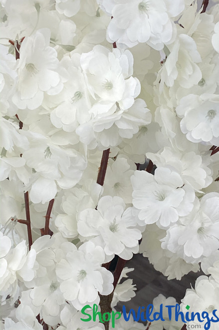 White Silk Artificial Dogwood Flowers on Tree Close up Photo ShopWildthings.com