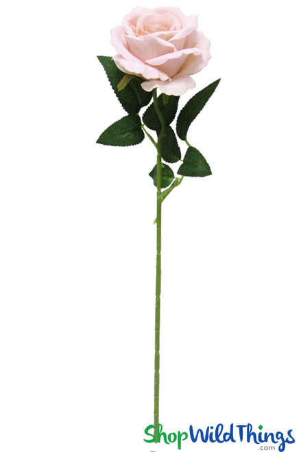 Long Stem Pink Velvet Rose | Artificial Rose Spray | Precious Pink Wedding Flowers for Bouquets | ShopWildThings.com