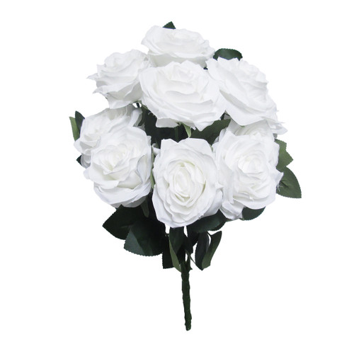 White Wedding Flower Bouquets | Artificial White Rose Bush Spray | Silk Floral Centerpieces | ShopWildThings.com