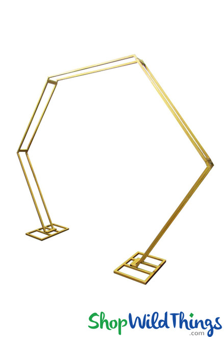 Geometric Gold Wedding Arch Backdrop | ShopWildThings.com