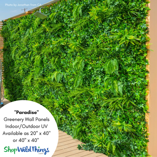 "Nature meets relaxation with our Paradise Indoor/Outdoor Artificial Greenery Wall Panels! This outdoor spa is the perfect place to unwind and soak up some sunshine ☀️? - Indoor / Outdoor UV Greenery Wall Panels are available at ShopWildThings.com