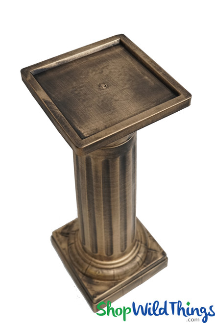 Antique Gold Grecian Column Pedestal Stand & Floral Riser | 32 1/2
