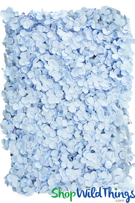 Light Blue Hydrangea Plumeria Flower Wall Panel | Faux Blue Floral
