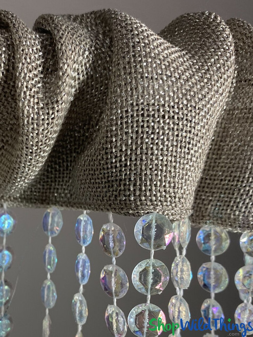 High Quality Diamond Beaded Crystal Swag Valance with Fabric Top by ShopWildThings.com