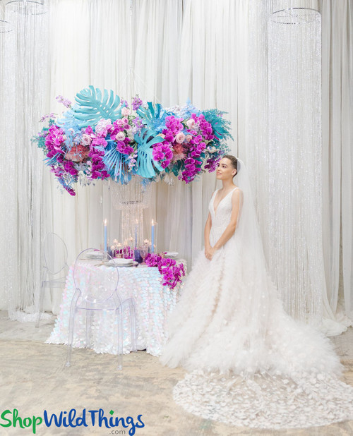 Floral Chandelier Frame with Hanging Chain | 32.5