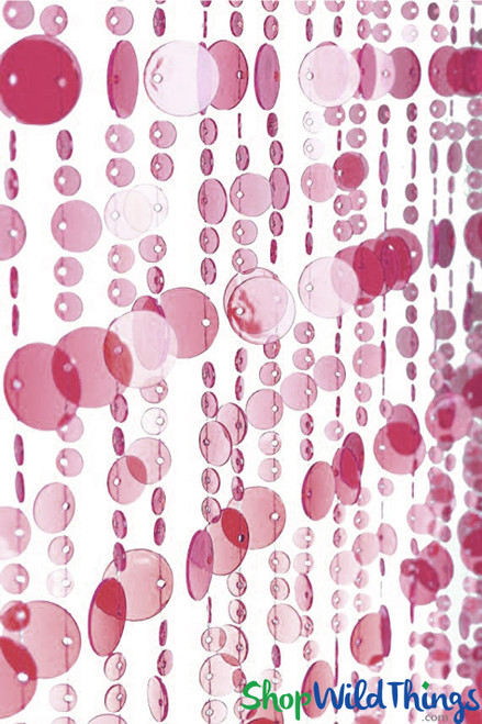 Rasberry Pink Red Bubbles Beaded Curtain ShopWildThings Door Beads